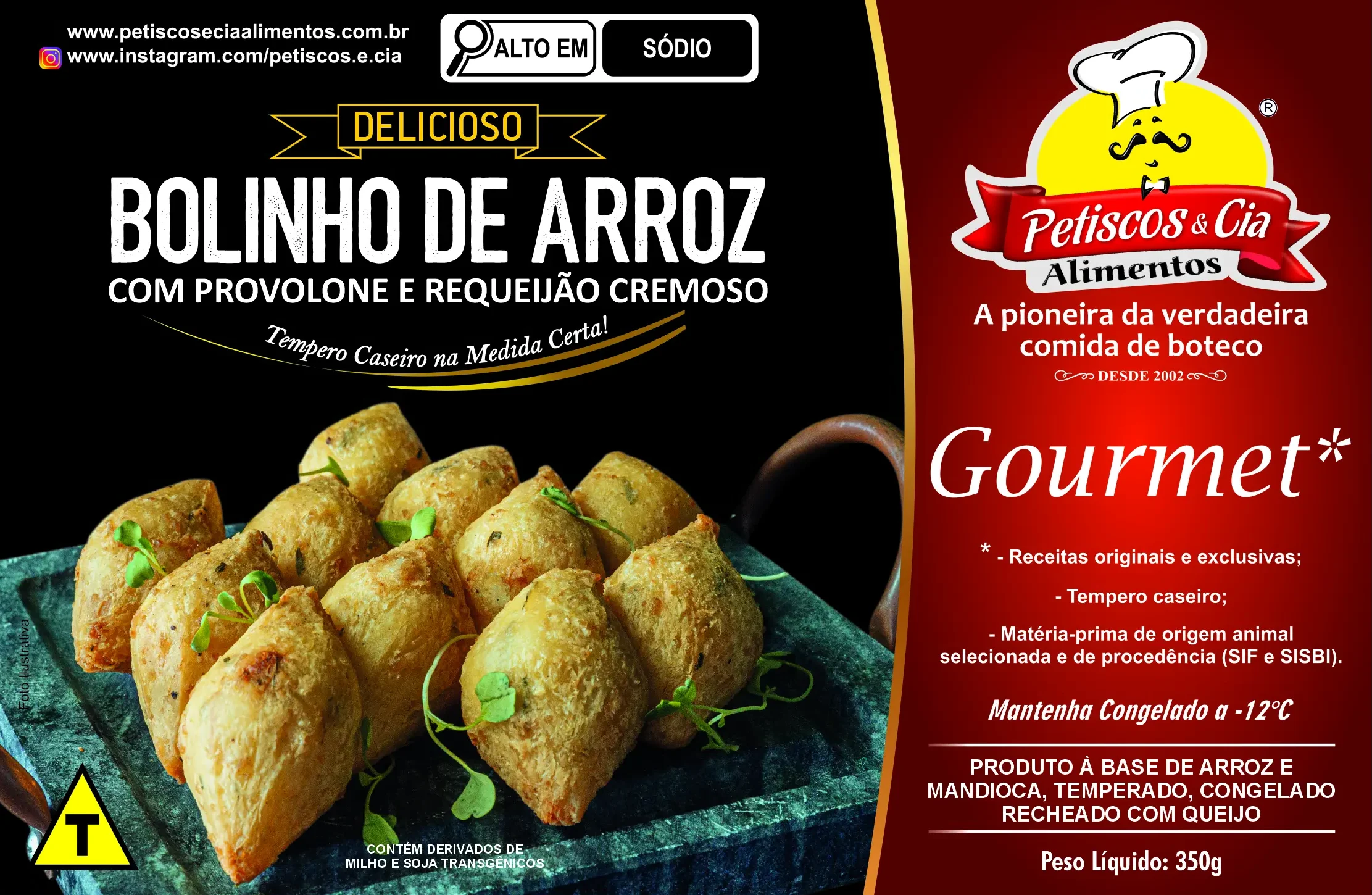 Bolinho de Arroz com provolone e requeijão cremoso 350g