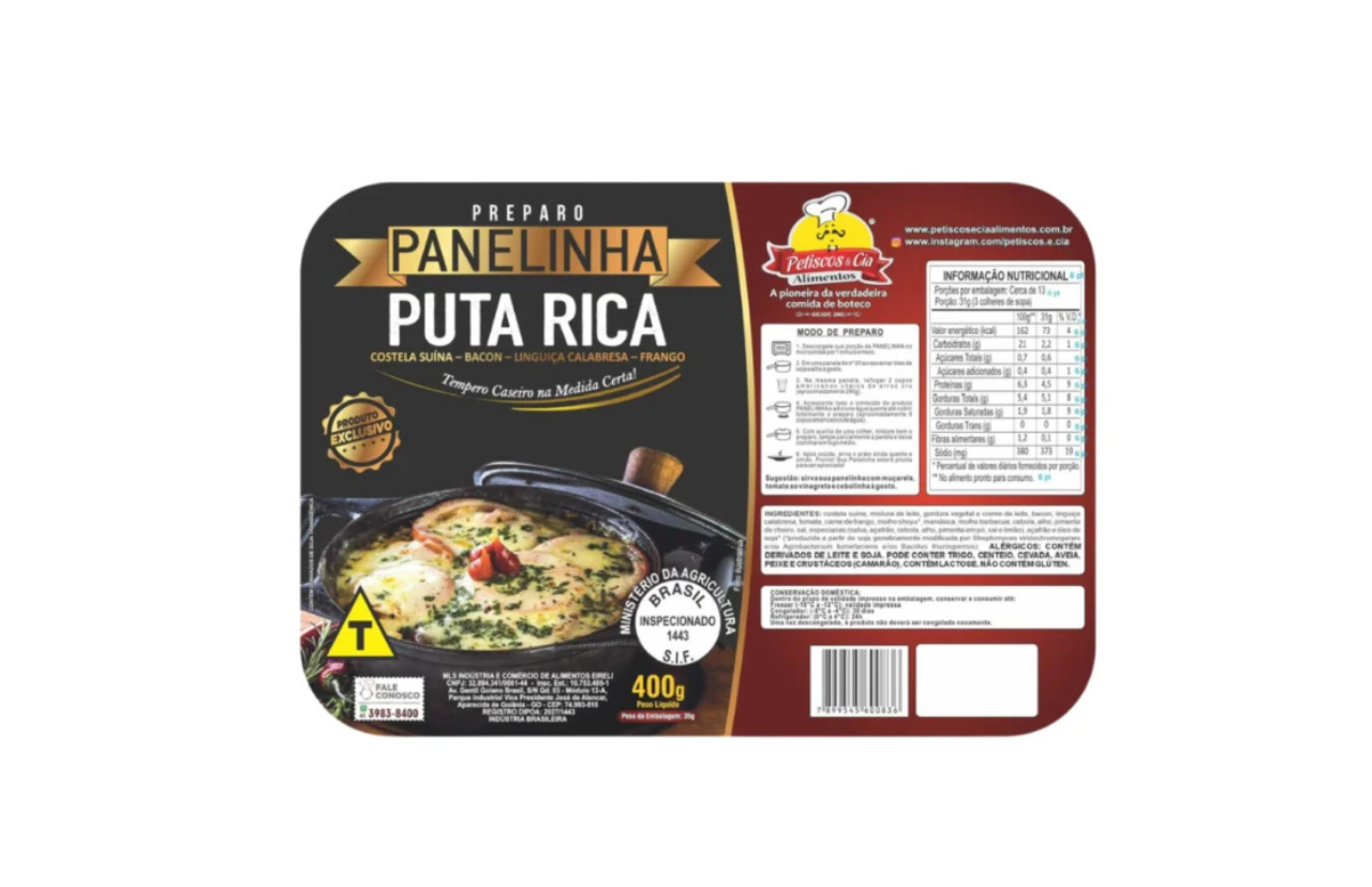 Panelinha Puta Rica pré pronta (costelinha suína, calabresa, frango e bacon)